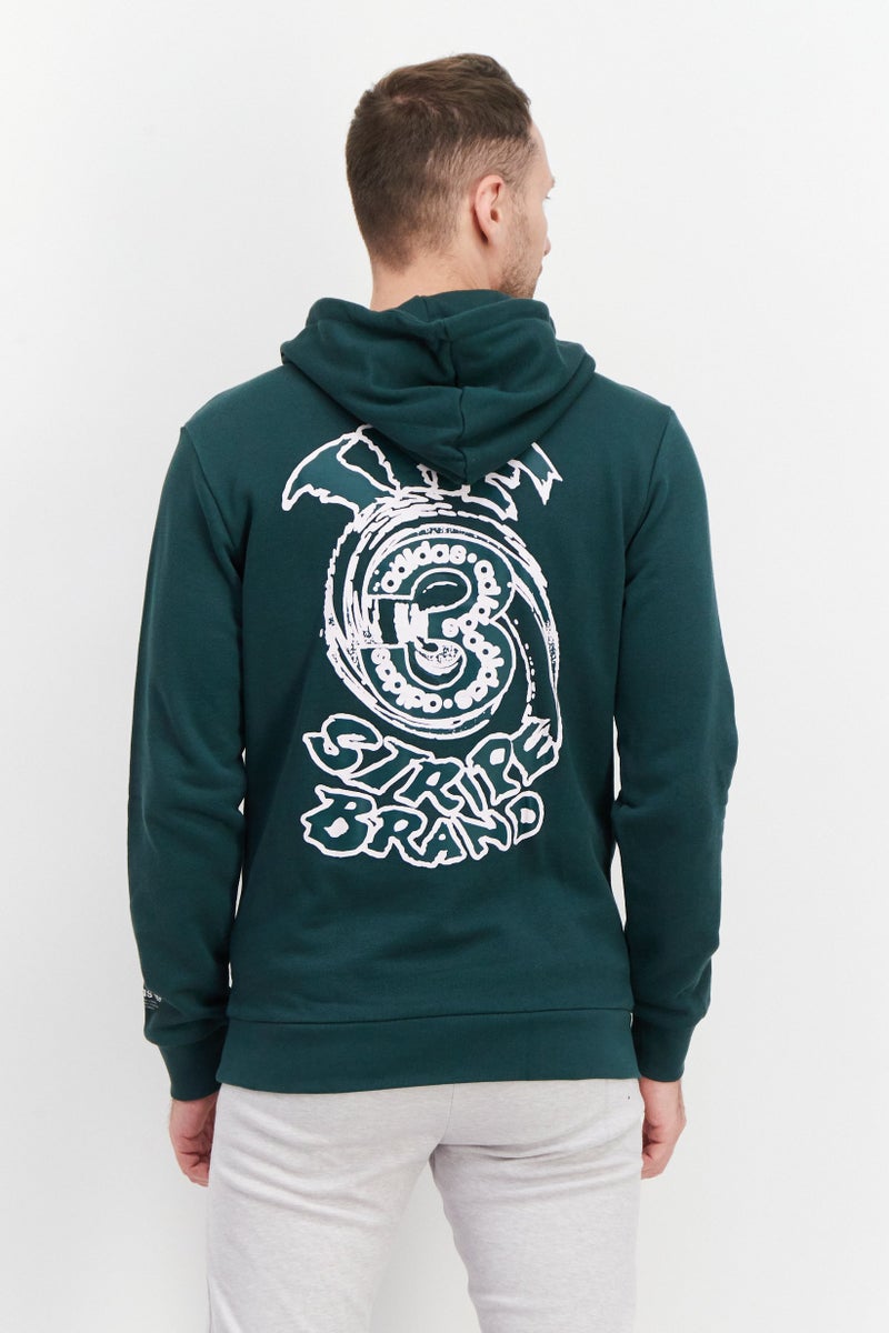 adidas Originals Men Sportswear Fit Long Sleeve Training Hoodie, Green  - Image 2