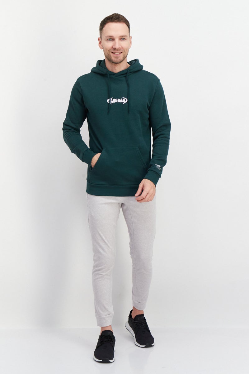 adidas Originals Men Sportswear Fit Long Sleeve Training Hoodie, Green  - Image 3