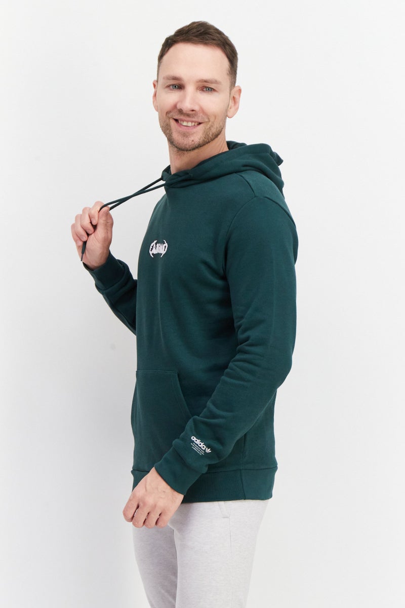 adidas Originals Men Sportswear Fit Long Sleeve Training Hoodie, Green  - Image 4
