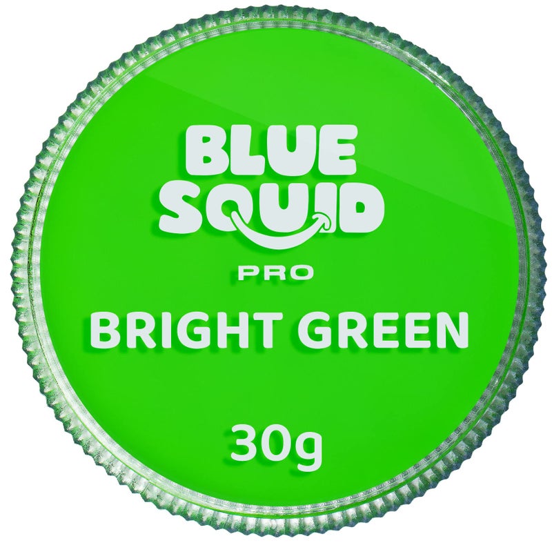 Blue Squid PRO Face Paint - Professional Water Based Single Cake Facepaint & Body Paints - SFX Makeup, Kids Adults Face Painting for Costume, Halloween, Cosplay - Classic Bright Green 30g / 1oz - Image 1