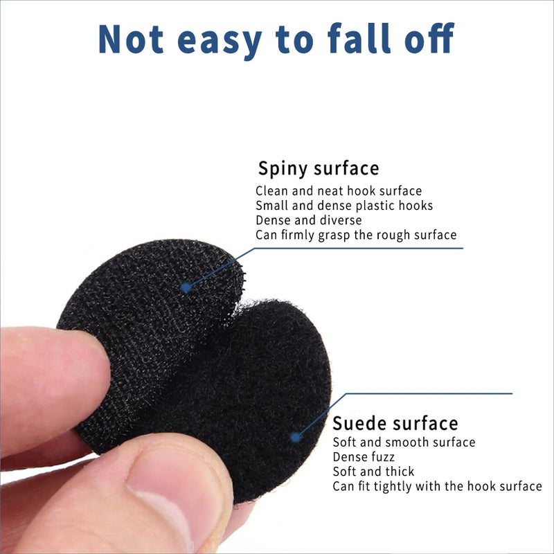 VBHHY Self Adhesive Dots, 200Pcs(100 Pair Sets) 1 Inch Diameter Strong Self Adhesive Dots Nylon Sticky Back Coins Hook Loop Strips, Small Circle Dots Stickers Tapes, Black - Image 5