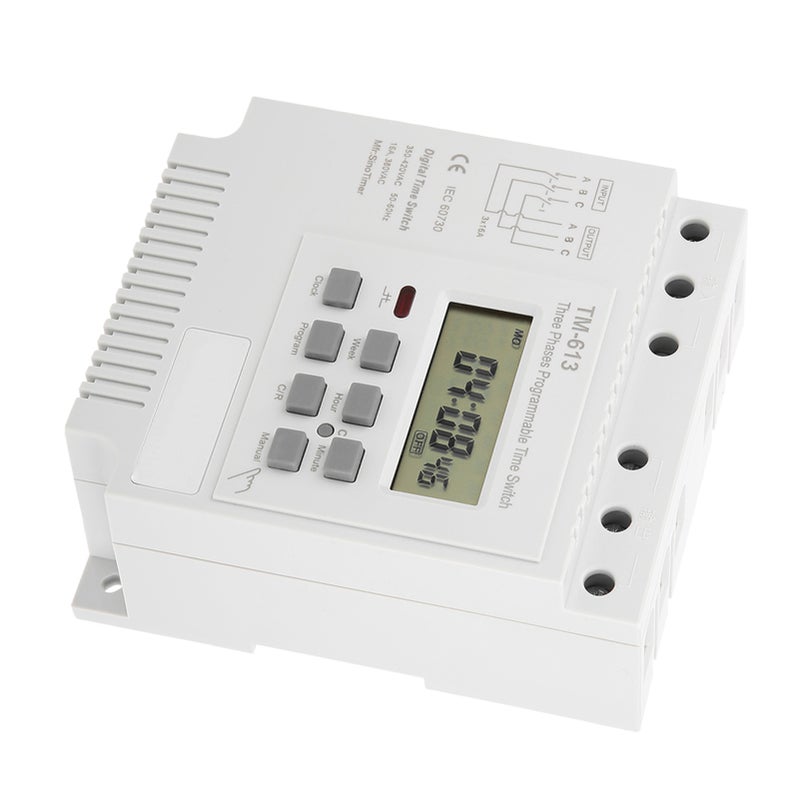 TM-163 ثلاث مراحل 380V مؤقت تحكم رقمي ذكي قابل للبرمجة أسبوعياً - Image 3