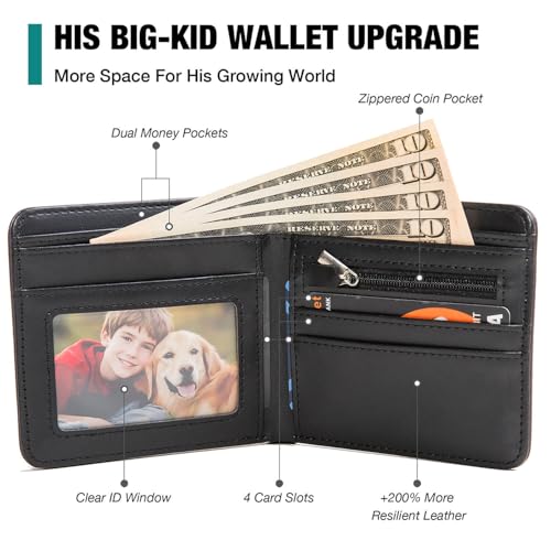 Amutta Kids Wallet for Boys, Cool Teen Boys Wallet for Kids Ages 4-5-6-7-8-9-10-11-12-13-14-15-16, Leather Wallet for Teen Boy, Gamer Gaming Video Game Teenage Teenager Youth Gifts Christmas Birthday - Image 4