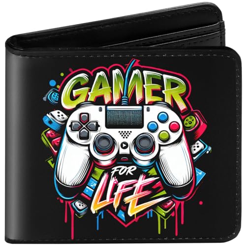 Amutta Kids Wallet for Boys, Cool Teen Boys Wallet for Kids Ages 4-5-6-7-8-9-10-11-12-13-14-15-16, Leather Wallet for Teen Boy, Gamer Gaming Video Game Teenage Teenager Youth Gifts Christmas Birthday - Image 1