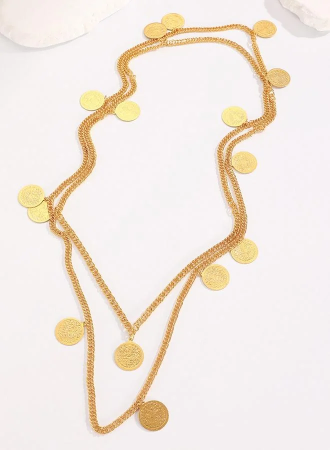 Take Two Coin Charm Layered Necklace