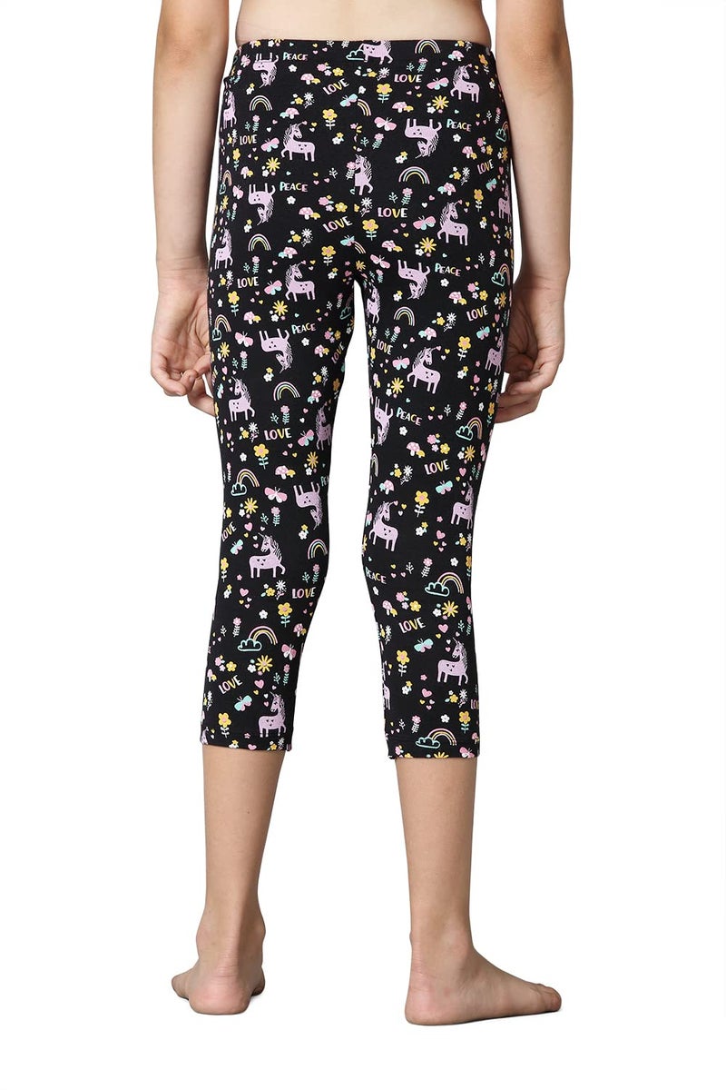 Van Heusen Girls Capri Pants - Power Plus Cotton Spandex - High Rise, Ultra Soft, Durable_56303_Unicon Love AOP_7-8 Years - Image 4