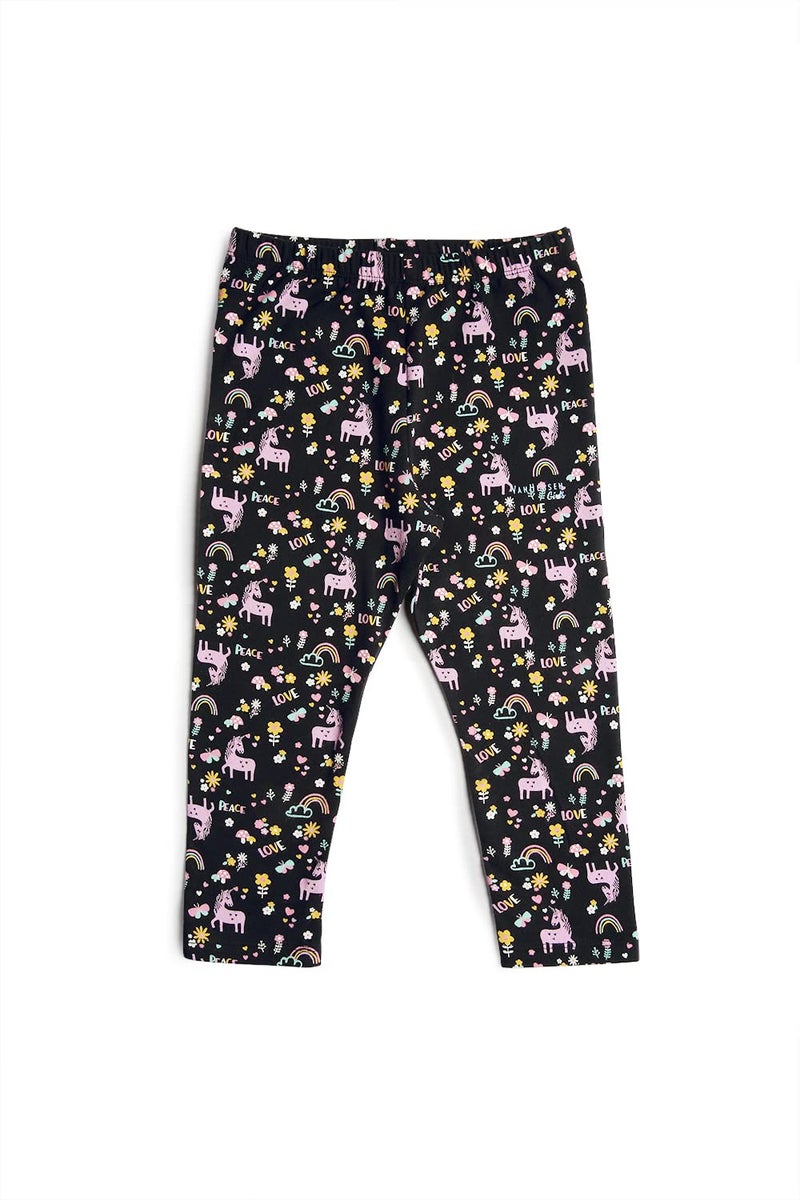 Van Heusen Girls Capri Pants - Power Plus Cotton Spandex - High Rise, Ultra Soft, Durable_56303_Unicon Love AOP_7-8 Years - Image 5