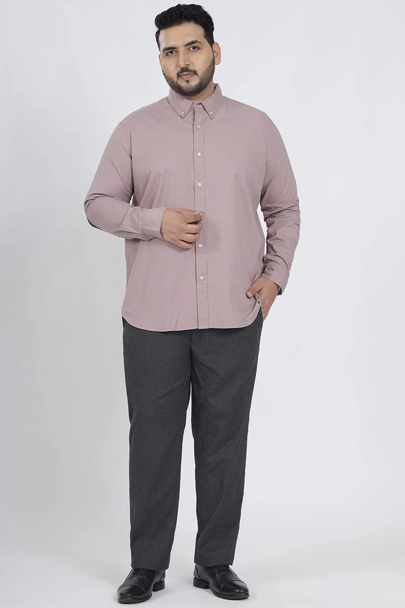 سنيتش Elbow Patch Plus Size 100% Cotton Shirt