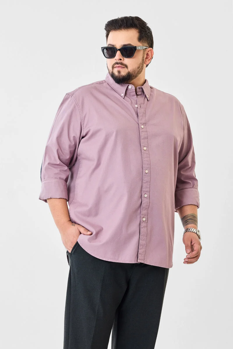 سنيتش Elbow Patch Plus Size 100% Cotton Shirt