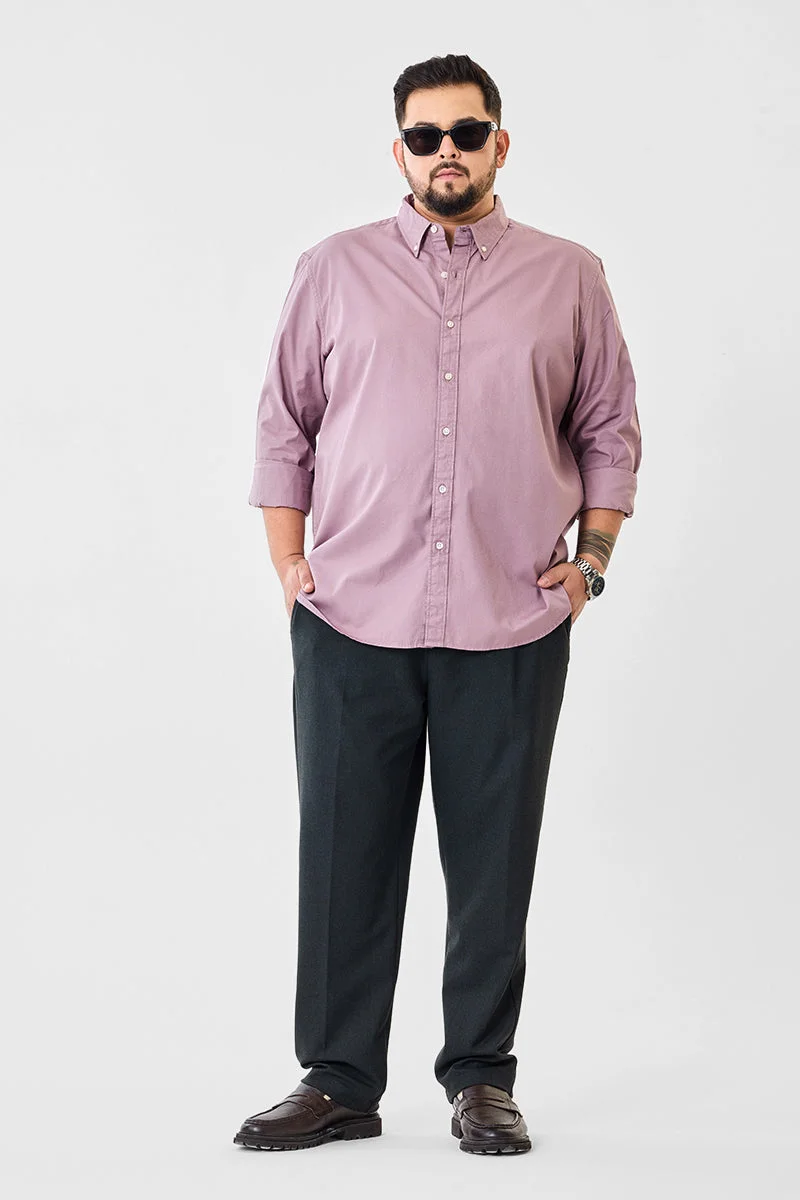 سنيتش Elbow Patch Plus Size 100% Cotton Shirt