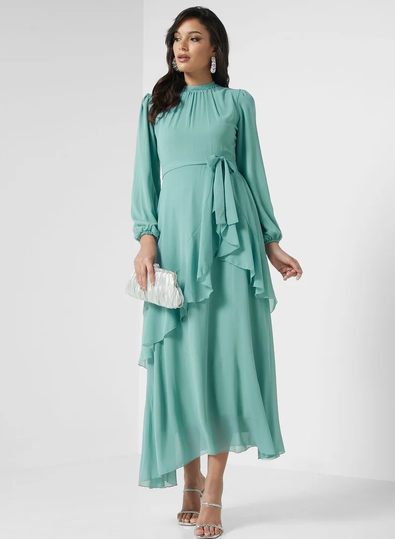 Khizana Tiered Chiffon Dress