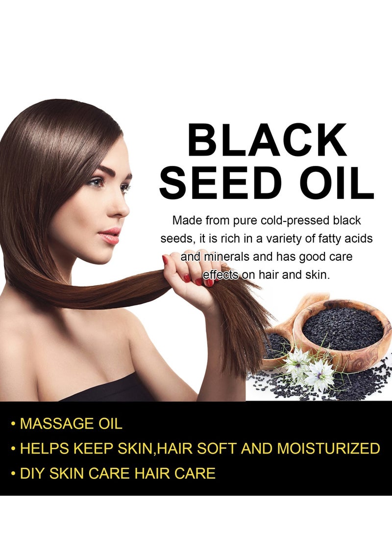 EELHOE Organic Black Seed Oil, Cold Pressed Black Seed Oil for Hair, Black Seed Oil Drops for Face, Natural Black Seed Oil, Black Currant Seed Oil, Black Cumin Seed Oil, Black Seed Oil for Skin 60ml - Image 5