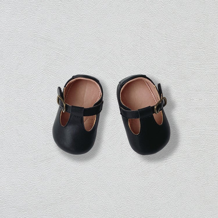 Ba Le Ding New Korean-Style Toddler Walking Shoes, Soft Sole, Non-Slip, Solid Color Baby Leather Shoes - Image 2