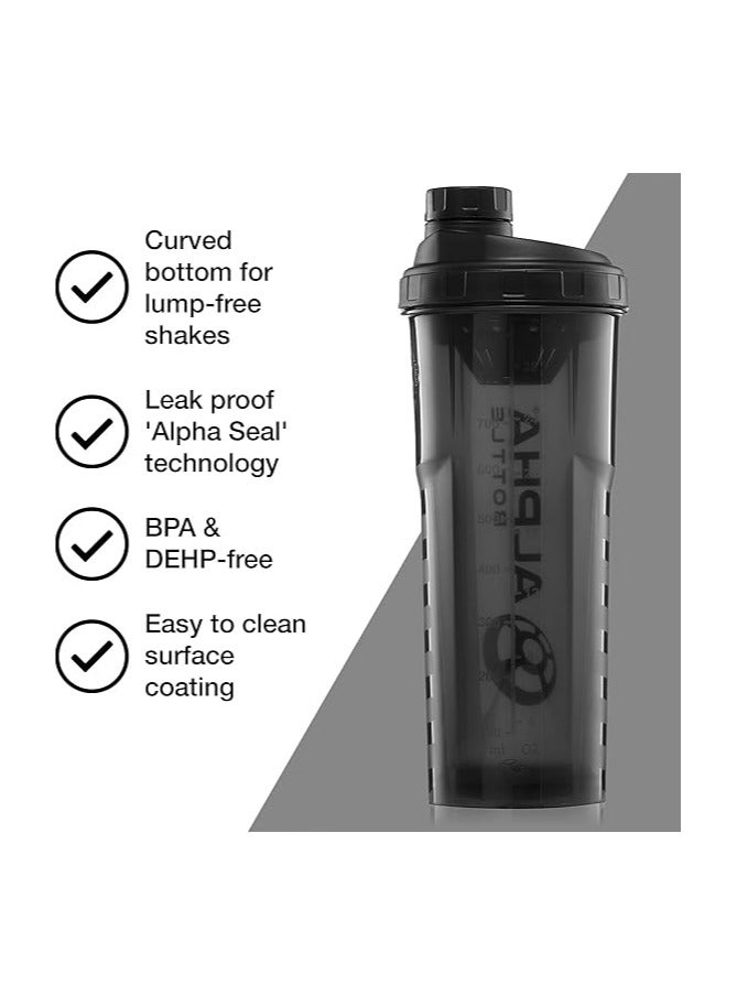 Generic Protein Shaker Bottle | 1000ml Gym Cup | for Protein Powder Shakes & Sports Supplements | Pre Workout Mixer | BPA Free | 1L | black - Image 3