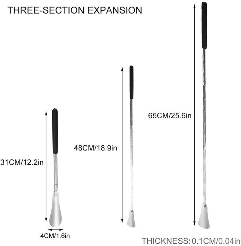 UNIQUE CART Shoe Horn Long Handle for Seniors,14"-37" Adjustable Shoehorns for Men and Women (Black_White) - Image 2