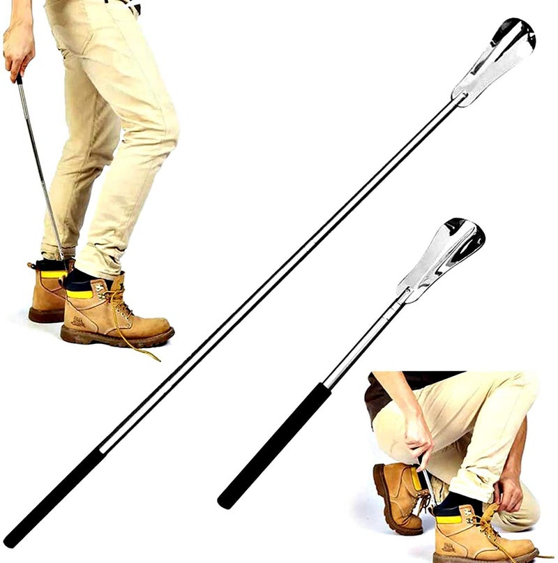 UNIQUE CART Shoe Horn Long Handle for Seniors,14"-37" Adjustable Shoehorns for Men and Women (Black_White) - Image 1