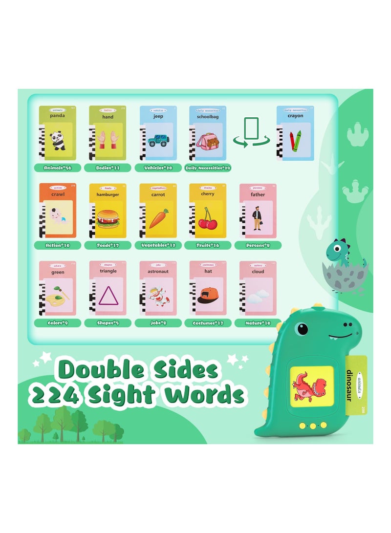 SOLARAE Talking Flash Cards Learning Toy with 224 Sight Words, Audible Flashcards Device for Toddlers Ages 3-7, Ideal Speech Therapy Gift for Autism Boys and Girls, Perfect Preschool Learning Tool. - Image 4