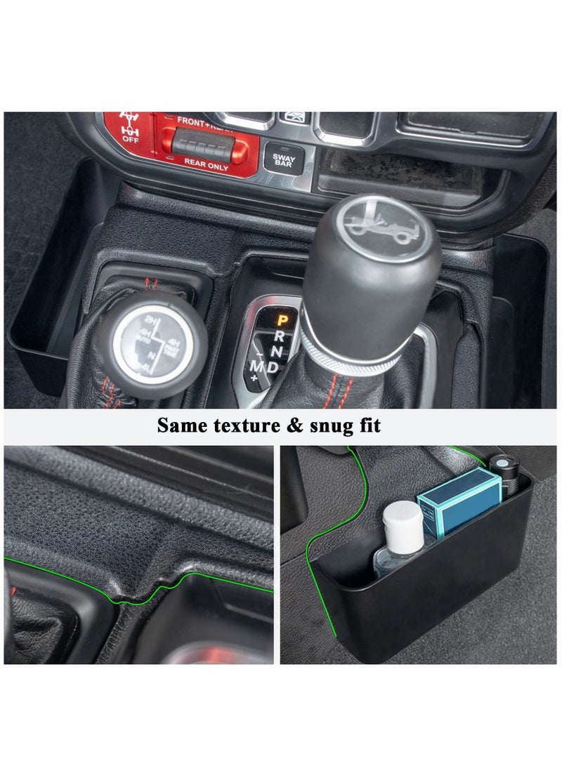 Center Console Organizer Gear Tray for Jeep Wrangler JL/JLU 2018 2019 2020 2021 Gear Shift Storage Box Accessories Interior Accessories (Matte Black) - Image 5
