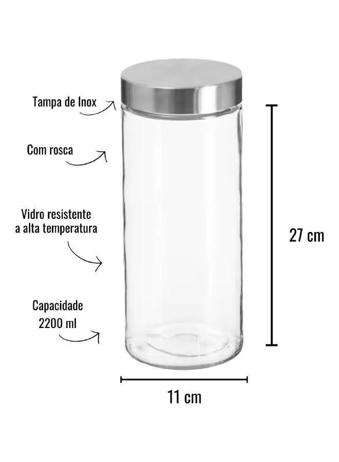 LOFT NIXO,JAR,2 pec,STORAGE-2 LITER,D11XH27.6CMS,GLASS-135299 - Image 2