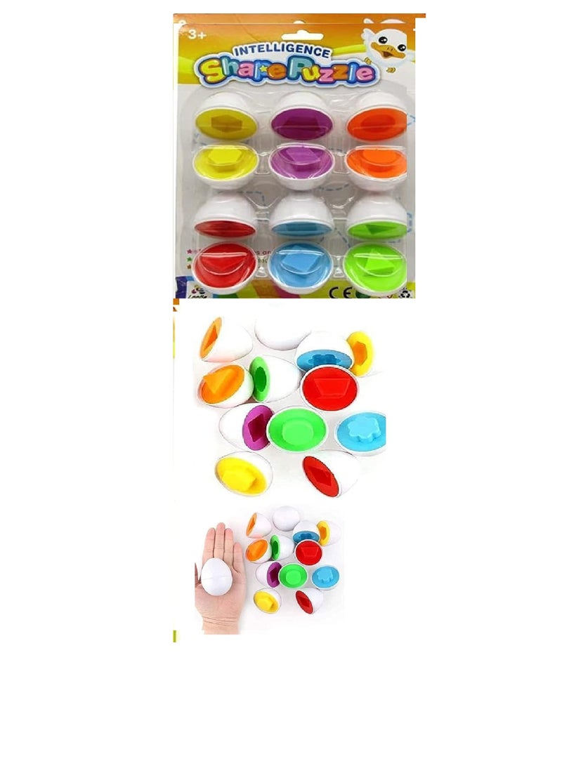 6 أزواج من لعبة مطابقة الأشكال الهندسية على شكل كبسولة بيض ذكية - Image 2