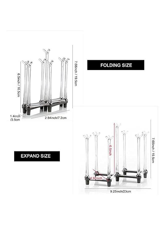 Arabest Retractable Cup Drying Rack, Drinking Glass and Sports Bottle Drainer Stand, Plastic Bag Dryer with Non-Slip Bottom for Kitchen Countertop  - Image 2