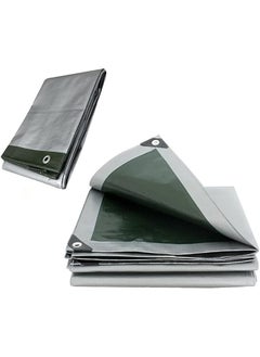 The Bros Large Tarpaulin Waterproof Heavy Duty,Heavy Duty Tarp Tarpaulin Reinforced Eyelets Thick 160g/m² For Covering, Protecting Or Concealing,Silver,4m x 4m  - Image 1