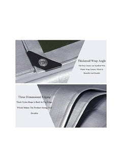 The Bros Large Tarpaulin Waterproof Heavy Duty,Heavy Duty Tarp Tarpaulin Reinforced Eyelets Thick 160g/m² For Covering, Protecting Or Concealing,Silver,4m x 4m  - Image 5