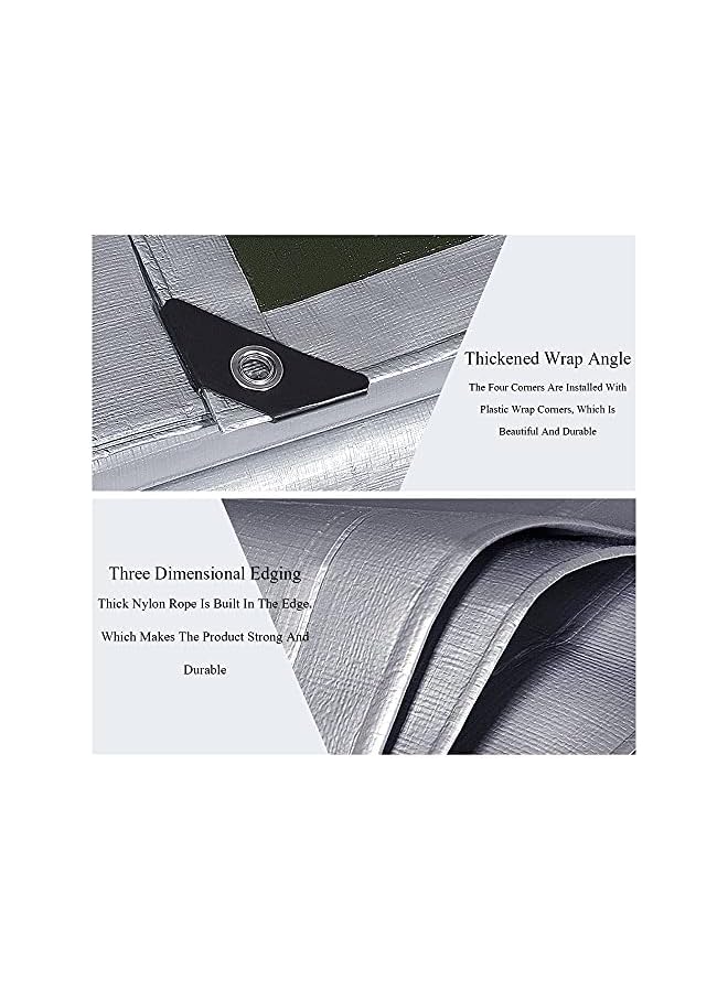 The Bros Large Tarpaulin Waterproof Heavy Duty,Heavy Duty Tarp Tarpaulin Reinforced Eyelets Thick 160g/m² For Covering, Protecting Or Concealing,Silver,4m x 4m  - Image 5