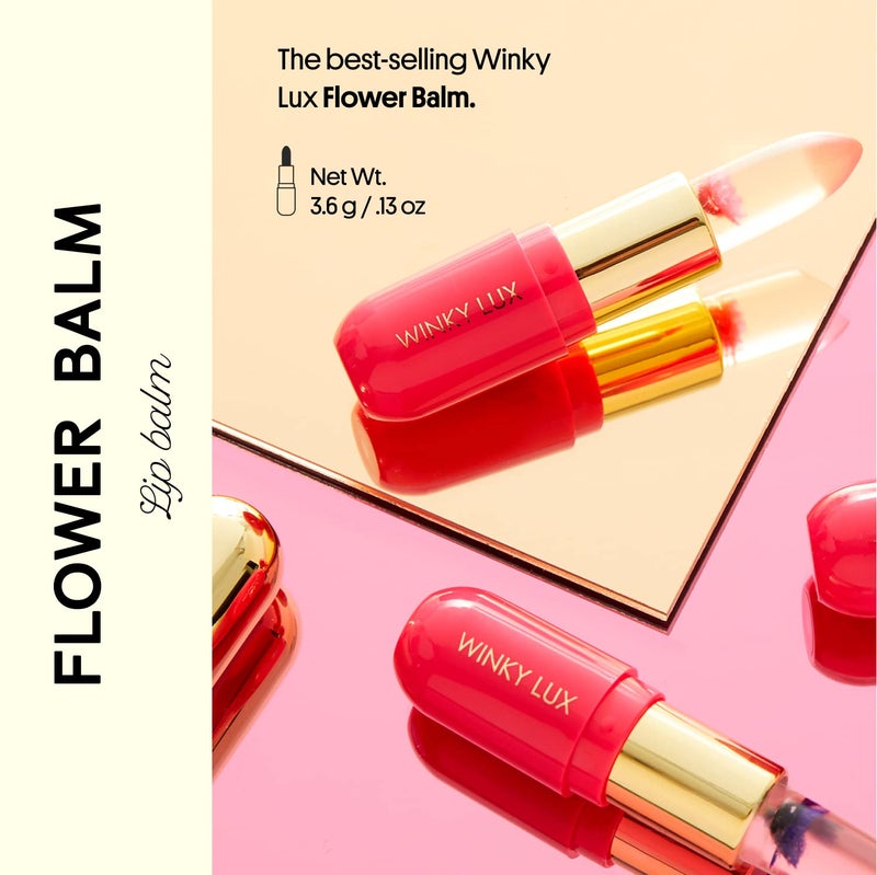 Winky Lux Flower Balm, pH Lip Balm, Color Changing Lipstick and Tinted Lip Balm Stain, Vegan & Cruelty Free Lip Balm, Hydrate & Plump, Sheer Pink Lipstick, Blue Flower - Image 2