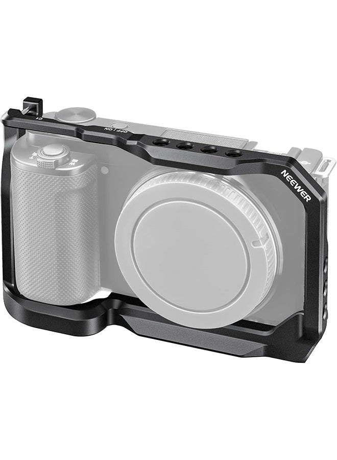 NEEWER ZV-E10 Camera Cage Compatible with Sony ZV-E10, Aluminum Video Shooting Cage Rig with Arca Type QR Plate, 1/4 Threads, Cold Shoe Mounts Compatible with SmallRig Top Handles Video Rigs, CA003 - Image 1
