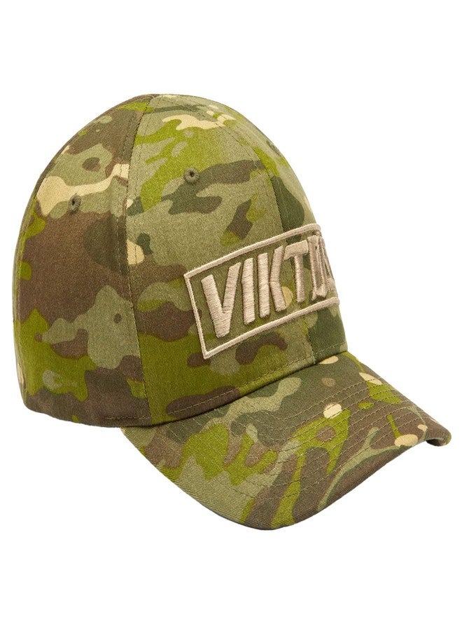 VIKTOS Men's Tiltup Tactical Hat - Adjustable Casual Pre-Curved Mid-Profile Baseball Cap with 3D Embroidered Logo, Multicam Tropic, Small-Medium - Image 1