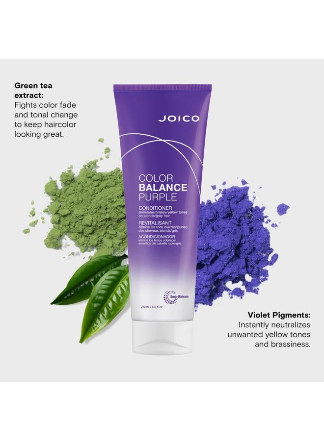 JOICO Color Balance Purple Conditioner | For Cool Blonde, Gray Hair | Eliminate Brassy Yellow Tones | Boost Color Vibrancy & Shine | UV Protection | With Rosehip Oil & Green Tea Extract | 8.5 Fl Oz - Image 5