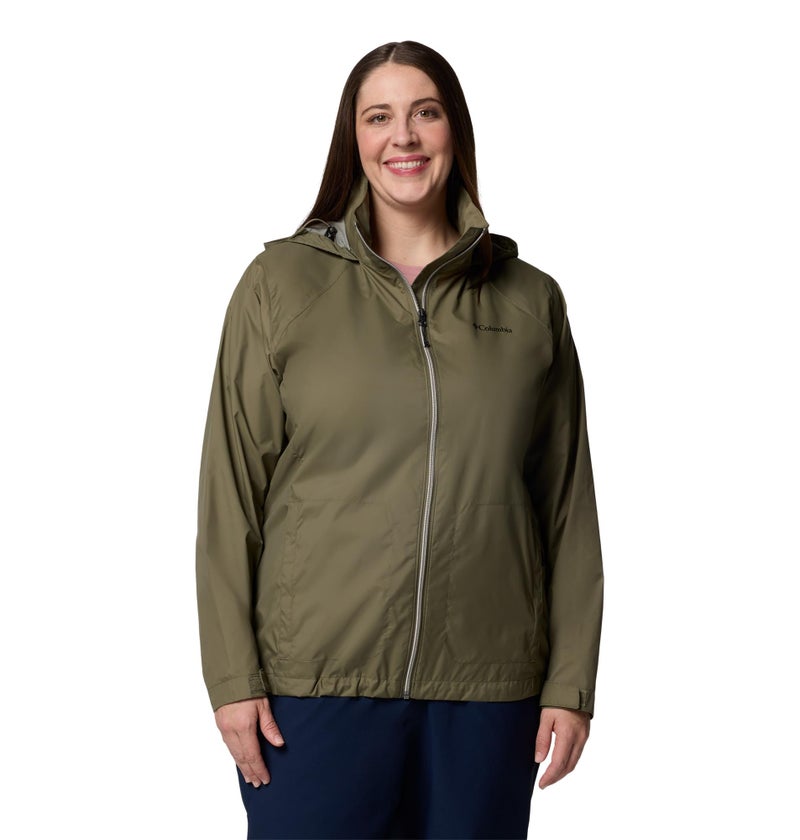 Columbia Womens Switchback IV Rain Jacket, Stone Green, Small - Image 1