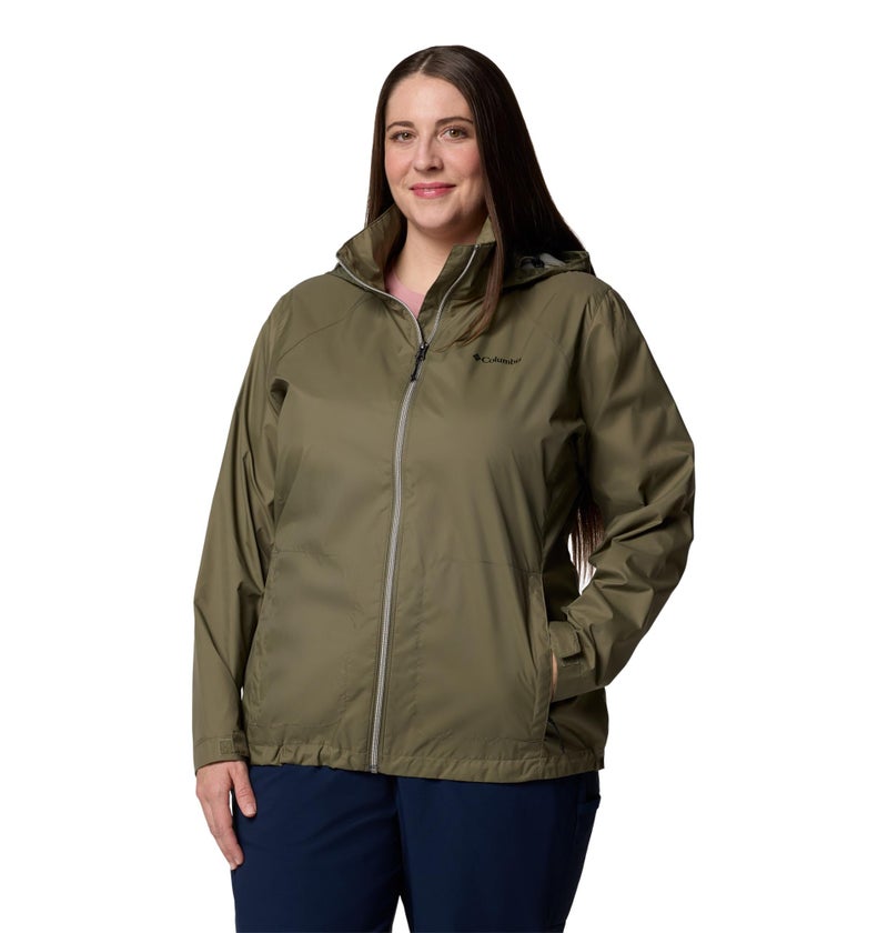 Columbia Womens Switchback IV Rain Jacket, Stone Green, Small - Image 4