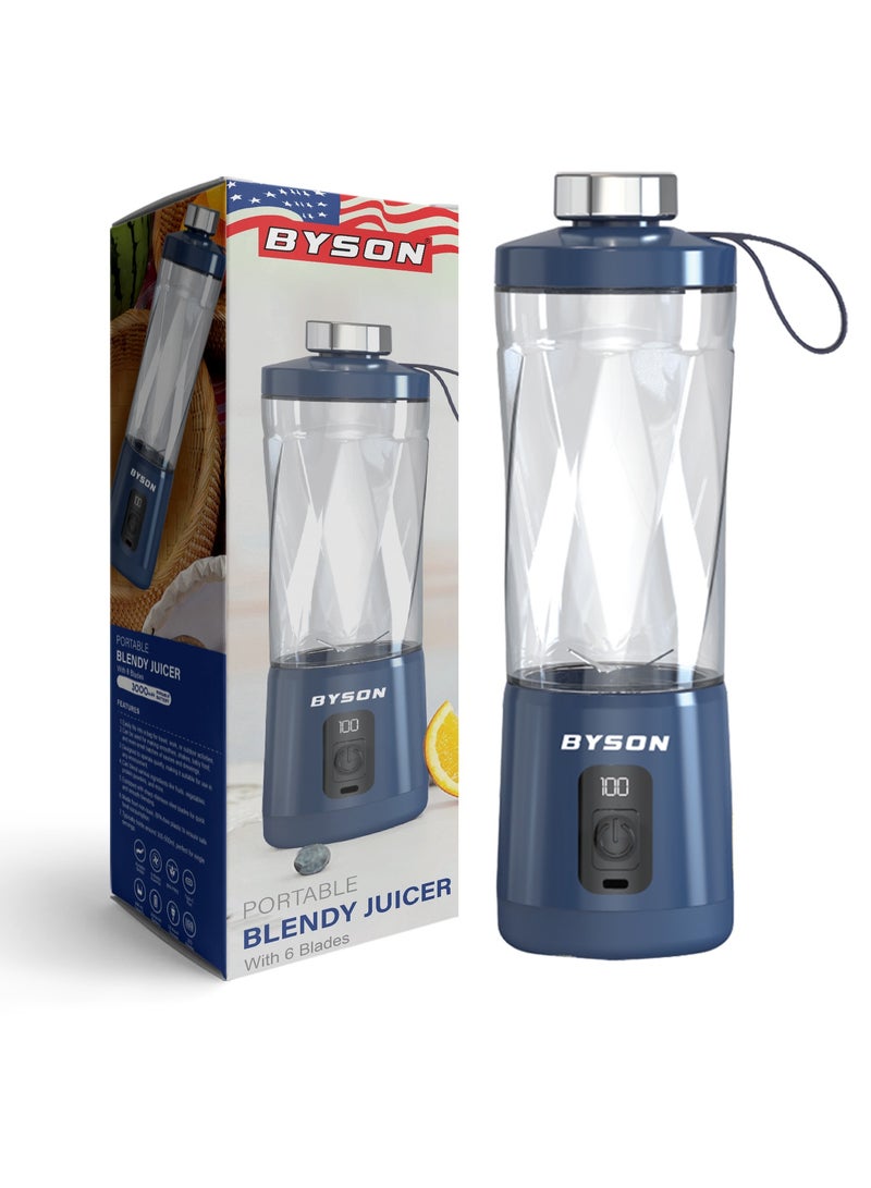 BYSON Portable Blendy Juicer - USB Rechargeable Mini Blender for Smoothies, Shakes & Juices - Compact, BPA Free, One Touch Operation, Easy to Clean - Ideal for Travel & Gym - Image 1