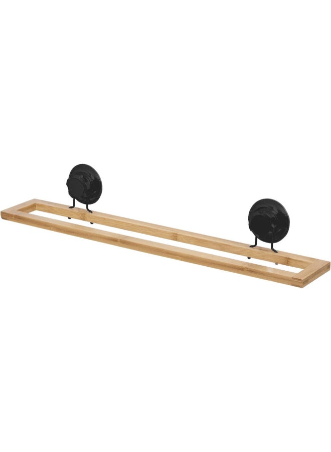 COMPACTOR Bestlock Suction Cup Wall Mount Towel Rail Black and Natural 9.5 x 9.8 x 58.2 cm RAN10212 - Image 1