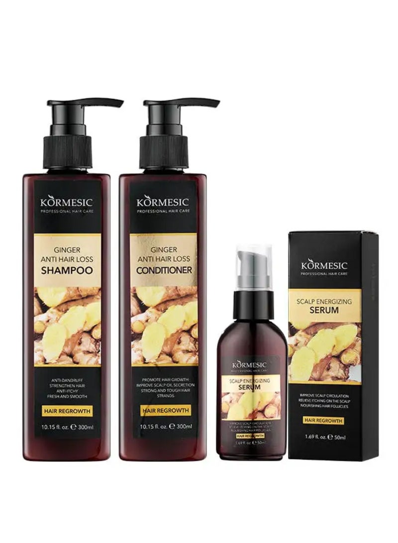 Kormesic مجموعة الزنجبيل المضادة لتساقط الشعر 300 مل + 300 مل + 50 مل - Image 1