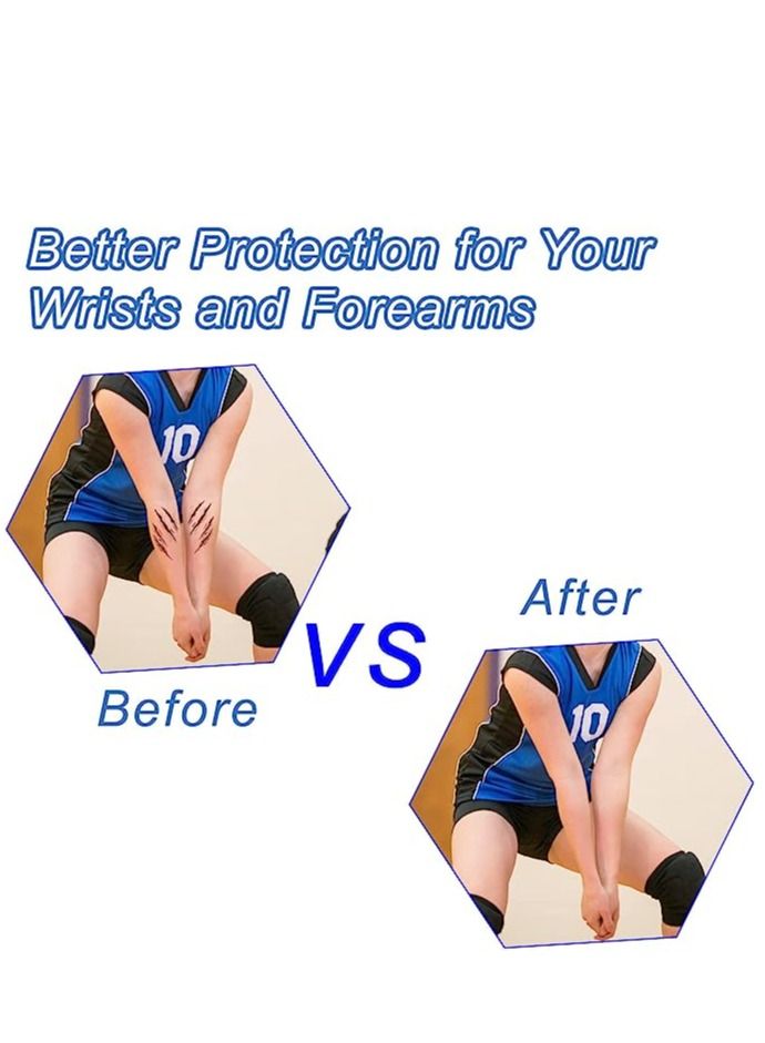 KASTWAVE 3 أزواج من أكمام الذراعين للكرة الطائرة وضرب الكرة الطائرة مع وسادة حماية وفتحة للإبهام، معدات تدريب الكرة الطائرة للنساء والفتيات - Image 4