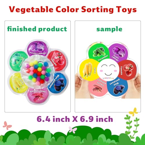 Limpskys Color Sorting Sensory Toys Sensory Toys for Toddlers Sensory Calming Tools for Kids Quiet FidgetColor Matching Game Multicolor Vegetable - Image 5