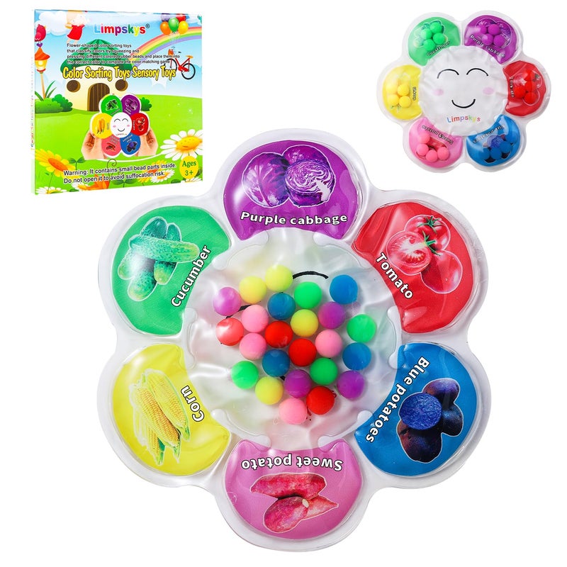 Limpskys Color Sorting Sensory Toys Sensory Toys for Toddlers Sensory Calming Tools for Kids Quiet FidgetColor Matching Game Multicolor Vegetable - Image 3