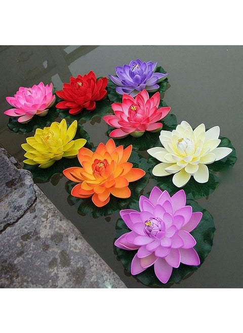 Everbuy Floating Flower Artificial Water Lotus, Home and Party Decorations 7 inch Random Color Assorted Artificial Flower (Pack of 6)