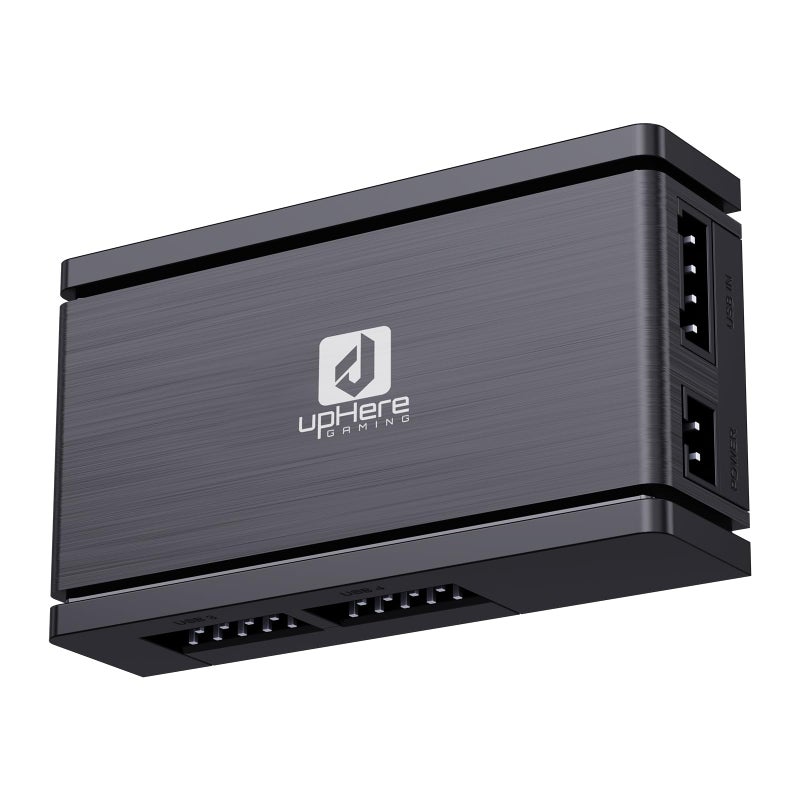 upHere Internal USB 2.0 Hub 9-Pin 1 to 4 Motherboard USB Hub with SATA Power & Magnetic Backplate Support ARGB PWM Fans LCD Liquid Cooler & Custom Loop Monitoring for PC Modders & Enthusiasts - Image 1