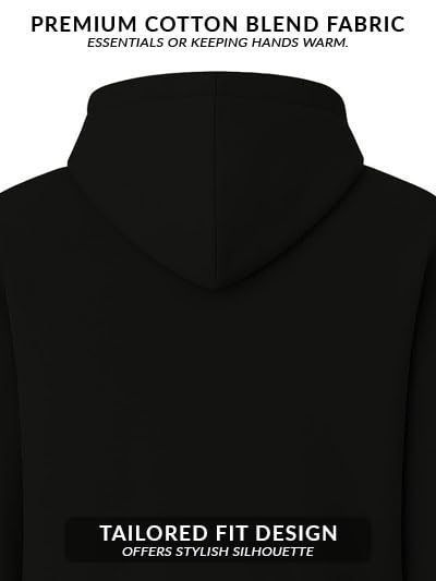 ADRO Mens Cotton Solid Zipper Hoodie Sweatshirts (ZH23-PLN-BL_Black_S) - Image 3