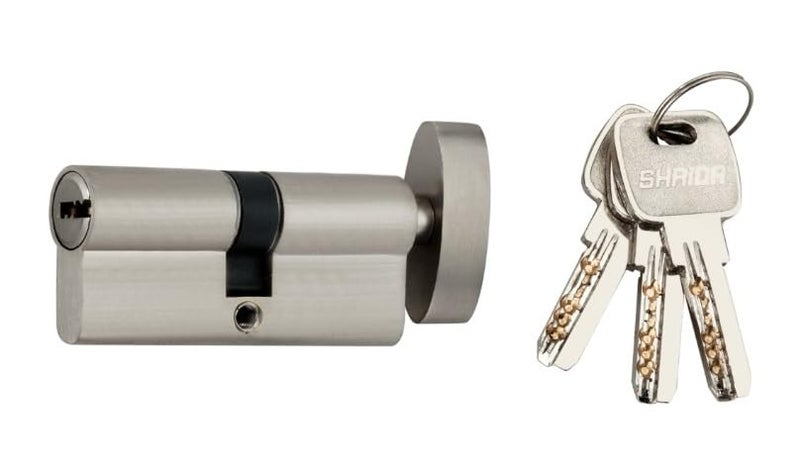 60 mm Pin Cylinder Door Lock | Brass Cylinder with Iron Body | Compatible with 30–35 mm Door Thickness | CY Type | Includes 3 Keys | Durable & Secure Design
