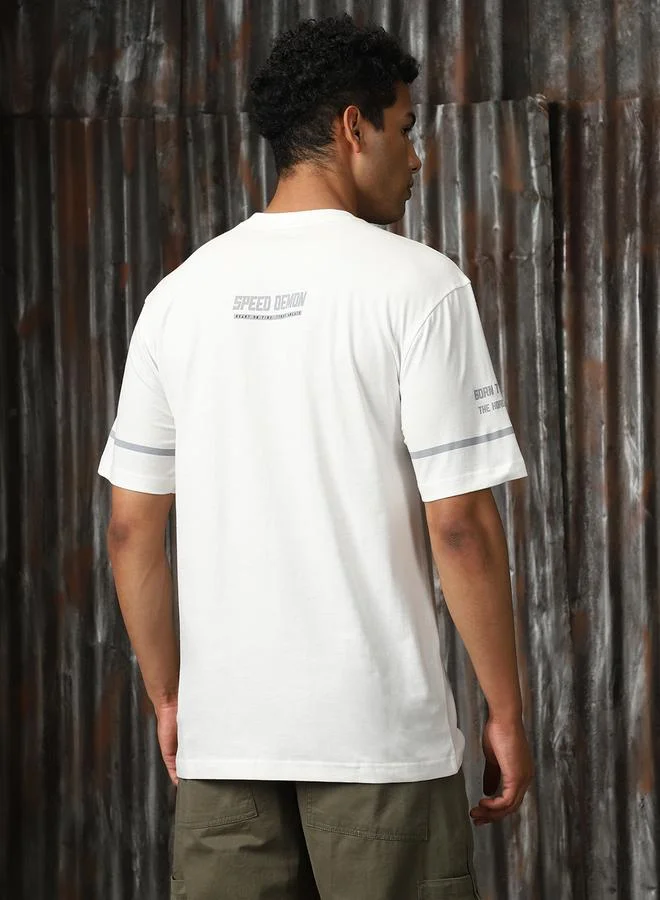 HIGH STAR Men Relaxed Fit Motoracer Graphic Printed F1 Cotton T-shirt