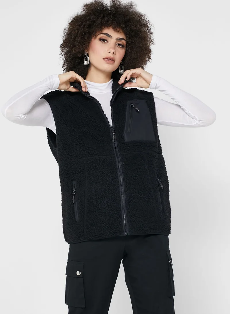 NOISY MAY High Neck  Printed Waist Coat