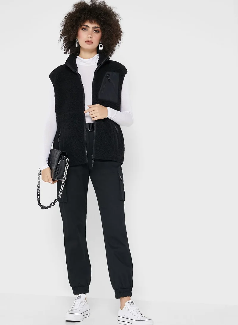 NOISY MAY High Neck  Printed Waist Coat