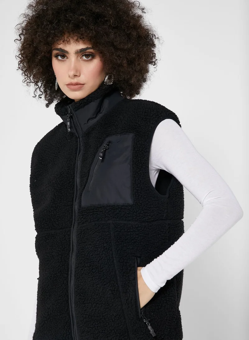 NOISY MAY High Neck  Printed Waist Coat