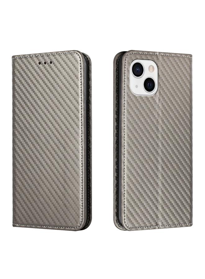 Zaboon Case For iPhone 13 Carbon Fiber Texture Flip Holder Leather Phone Case - Image 1