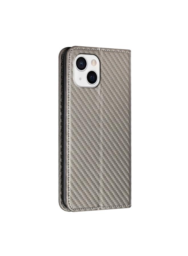 Zaboon Case For iPhone 13 Carbon Fiber Texture Flip Holder Leather Phone Case - Image 3